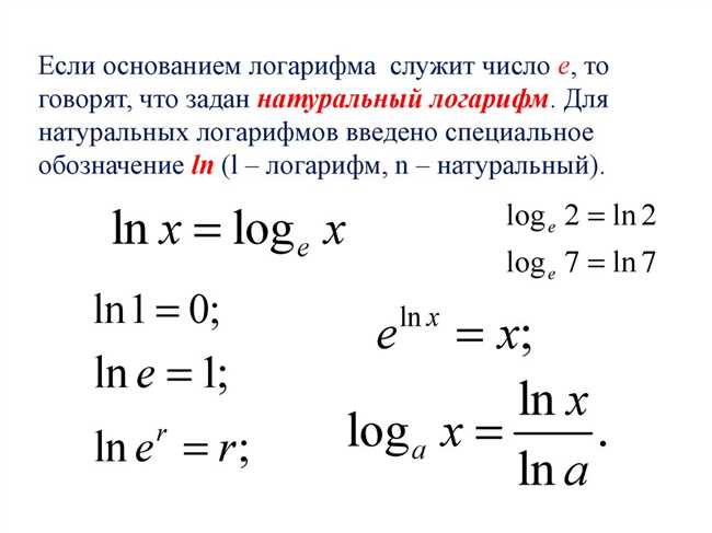 Объяснение натурального логарифма