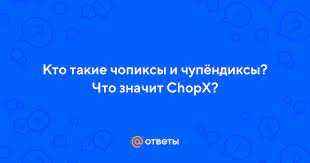 История возникновения термина ChopX