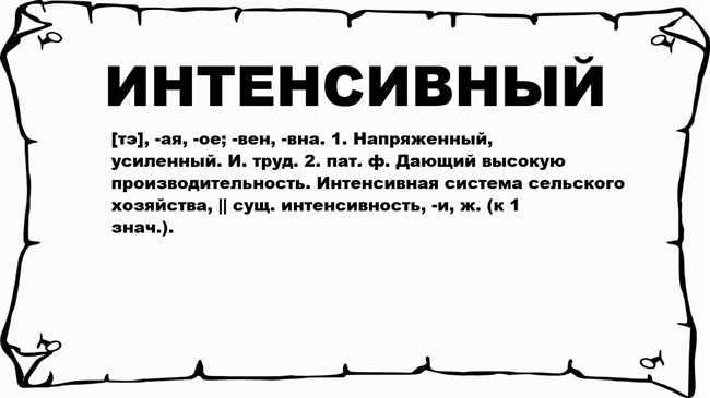 Интенсив: определение, значения и особенности использования слова