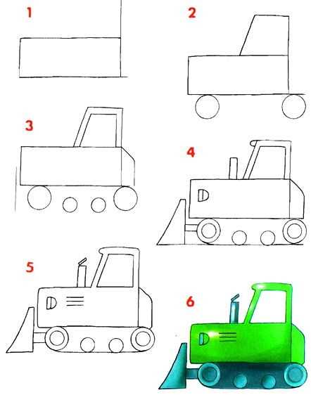 Как нарисовать бульдозер на бумаге карандашом поэтапно: подробная инструкция