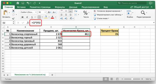 Как умножить число на процент в Экселе (Excel): полезная информация