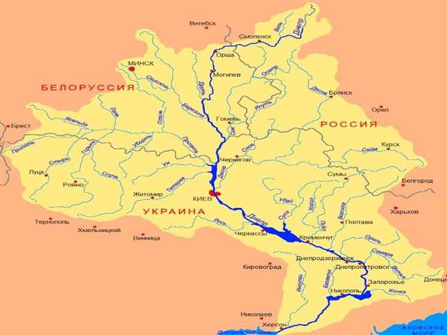 Характеристики и особенности места впадения Днепра