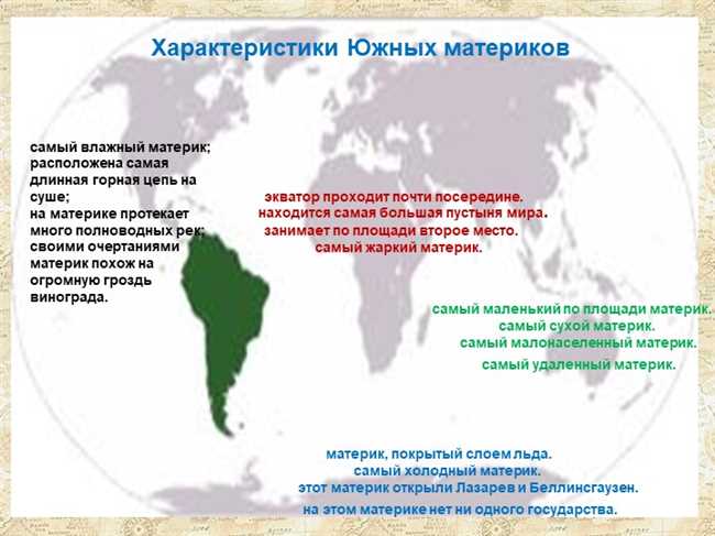 Материки южного полушария: подробный обзор и характеристики