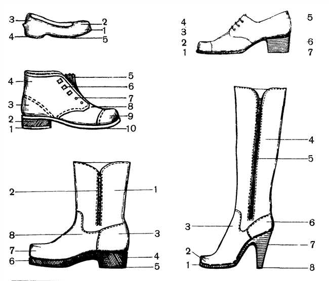 Основные элементы обуви