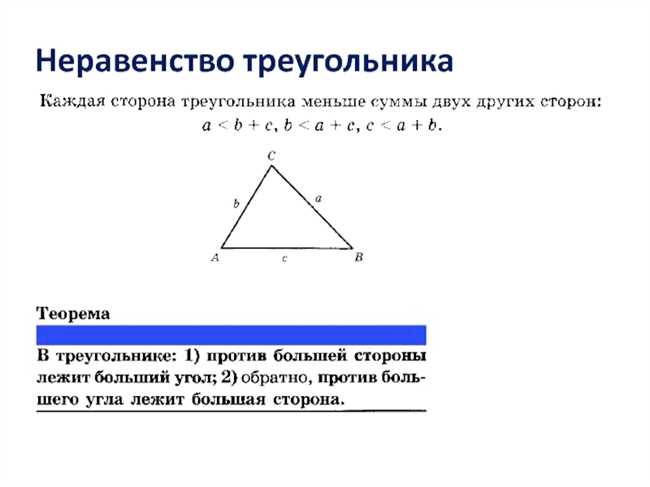 Доказательство и объяснение неравенства треугольников