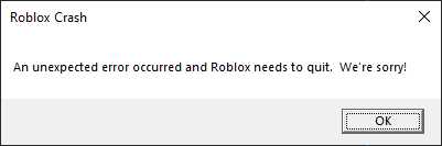 Ошибки игры Roblox: Unexpected Error Occurred. Способы исправления проблемы