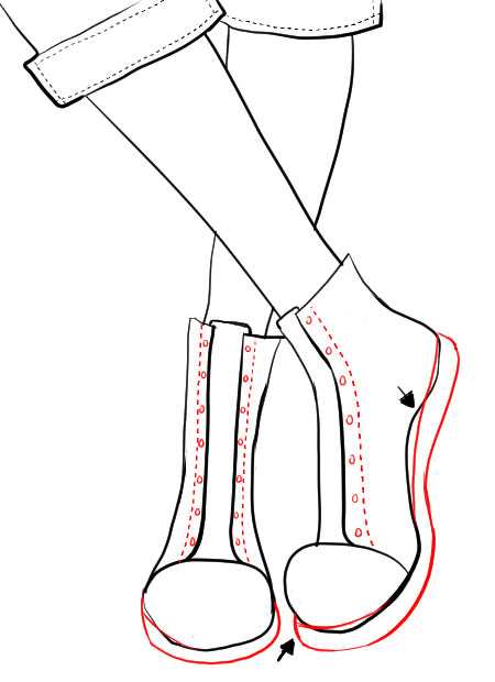 Пошаговая инструкция: как нарисовать кроссовки карандашом