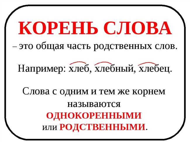 Корень в слове 