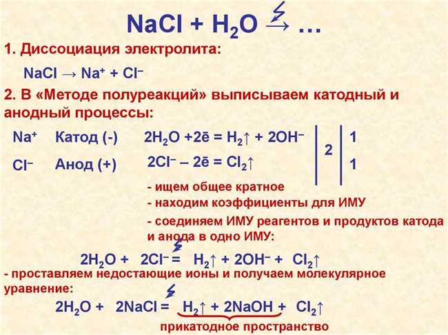 Продукты электролиза расплава и раствора NaCl: уравнения реакций