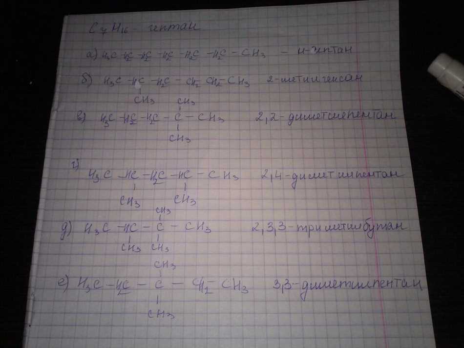 Сколько изомеров у гептана C7H16 Расчетное количество изомеров гептана