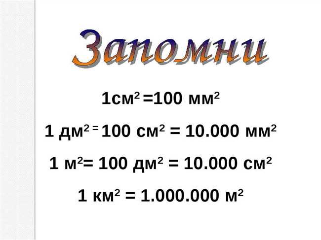 Сколько квадратных миллиметров в квадратном сантиметре - подробная информация