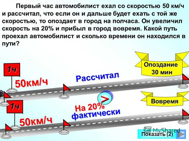 Сколько времени займет проезд 50 км на автомобиле со средней скоростью?