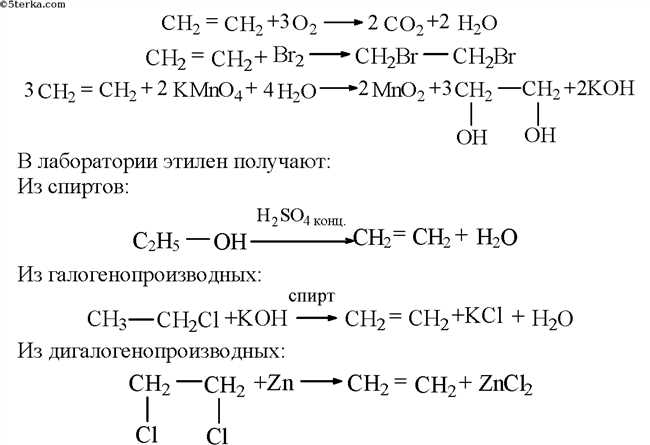 Способы получения этилена в лаборатории и промышленности
