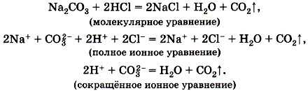 Уравнение реакции в полной ионной форме