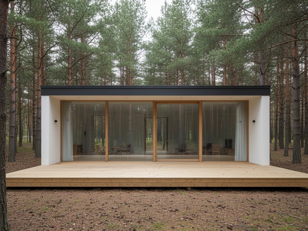 Экоминимализм и большие окна в домах до 100 м²: свет и пространство